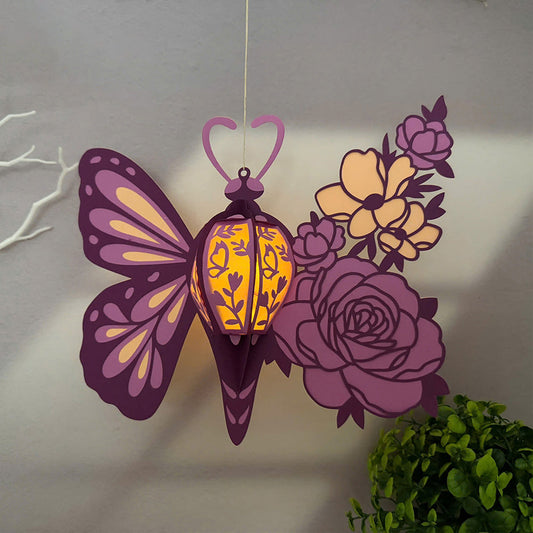 Butterfly Flower - 3D Paper Lantern File - Cricut File -