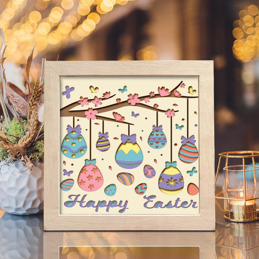 Easter Egg Tree – 3D Paper Cut Shadow Box File - Cricut File - (8x8 inches) -