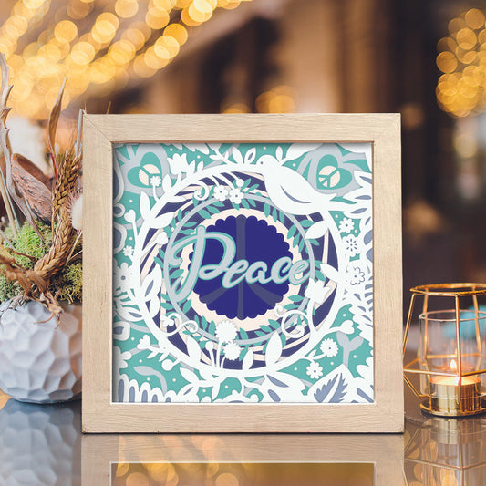 Peace – 3D Paper Cut Shadow Box File - Cricut File - (8x8 inches) -