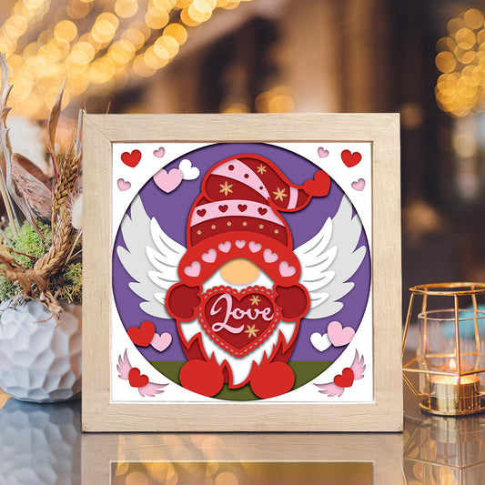 Gnome Love 1 – 3D Paper Cut Shadow Box File - Cricut File - (8x8 inches) -