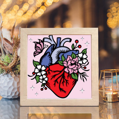 Heart 2 – 3D Paper Cut Shadow Box File - Cricut File - (8x8 inches) -