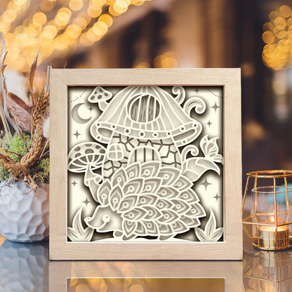 Hedgehog – 3D Paper Cut Shadow Box File - Cricut File - (8x8 inches) -