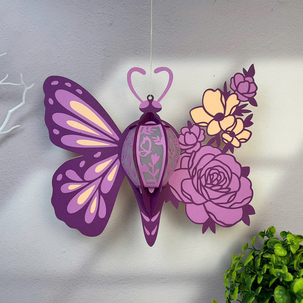 Butterfly Flower - 3D Paper Lantern File - Cricut File  -