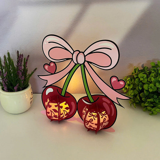 Cherry - 3D Fruit Paper Lantern File  - Cricut File  -