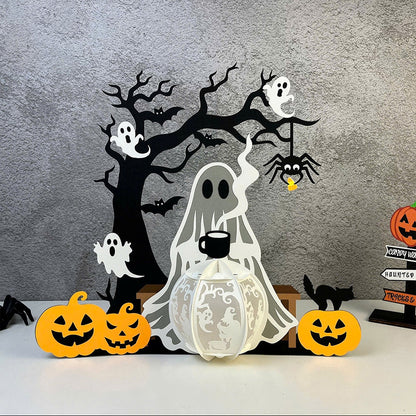 Chilling Ghost - 3D Halloween Paper Lantern File - Cricut File  -