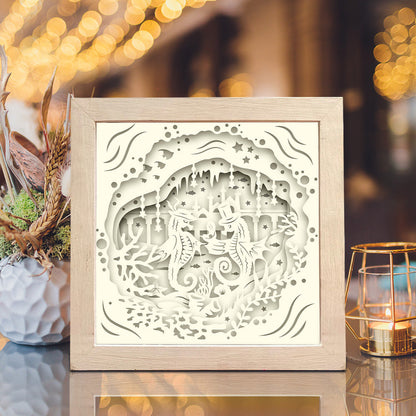 Seahorse 1 – 3D Paper Cut Shadow Box File - Cricut File - (8x8 inches) -