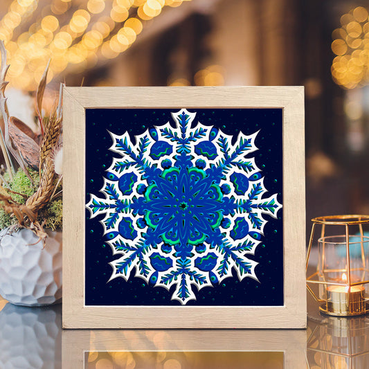 Snow Mandala – 3D Christmas Paper Cut Shadow Box File - Cricut File - (8x8 inches) -