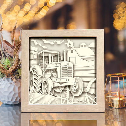 Tractor – 3D Paper Cut Shadow Box File - Cricut File - (8x8 inches) -