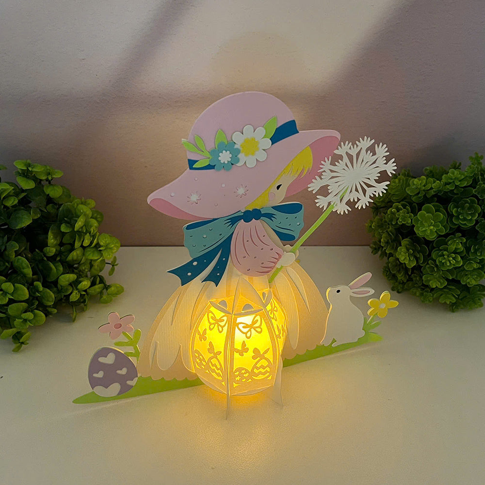 Easter Girls - 3D Easter Paper Cut Lantern File - Cricut File -