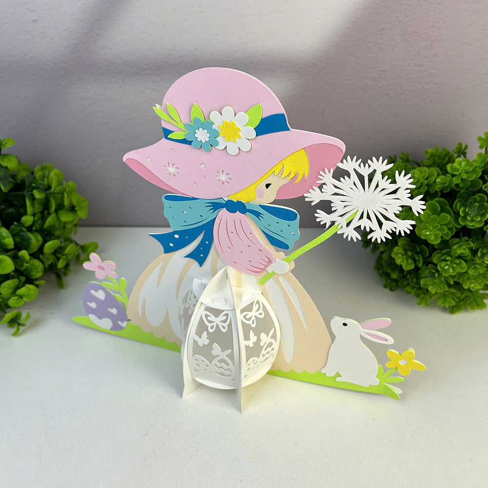 Easter Girls - 3D Easter Paper Cut Lantern File - Cricut File -