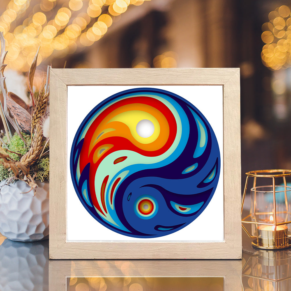 YinYang – 3D Paper Cut Shadow Box File - Cricut File - (8x8 inches) -
