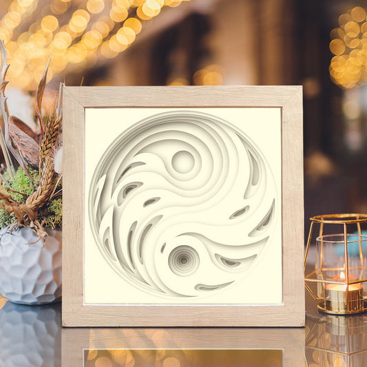YinYang – 3D Paper Cut Shadow Box File - Cricut File - (8x8 inches) -