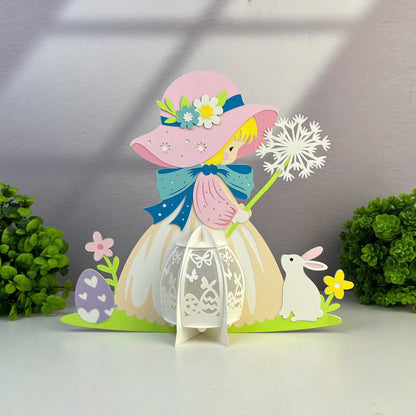 Easter Girls - 3D Easter Paper Cut Lantern File - Cricut File -